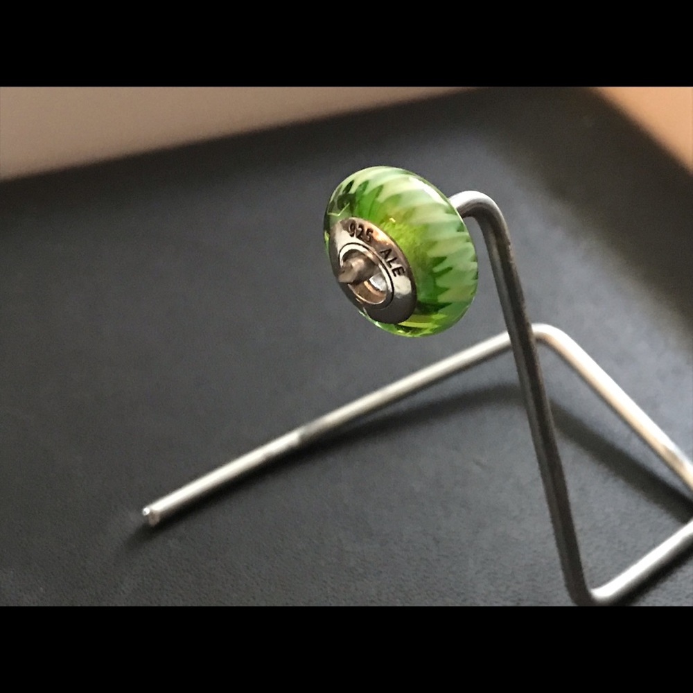 Pandora green ribbon murano